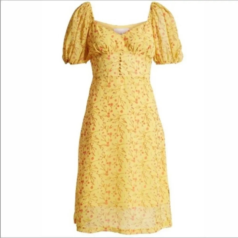 JOA Puff Sleeve Bustier Dress